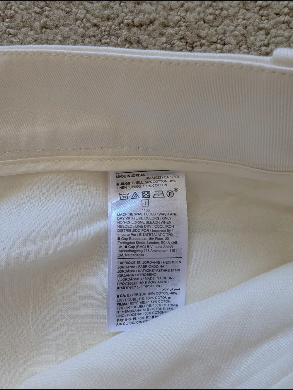 BANANA REPUBLIC Italian Cotton Linen Pants Seahaven Straight Women 10 Ivory Work